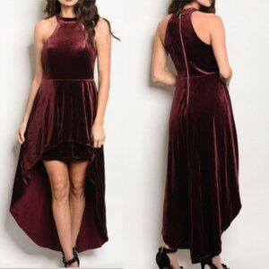 Burgundy Velvet Dress